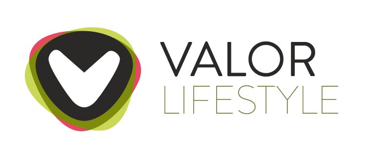 Valor Lifestyle logo: a layered V badge next to a light, modern wordmark, on white